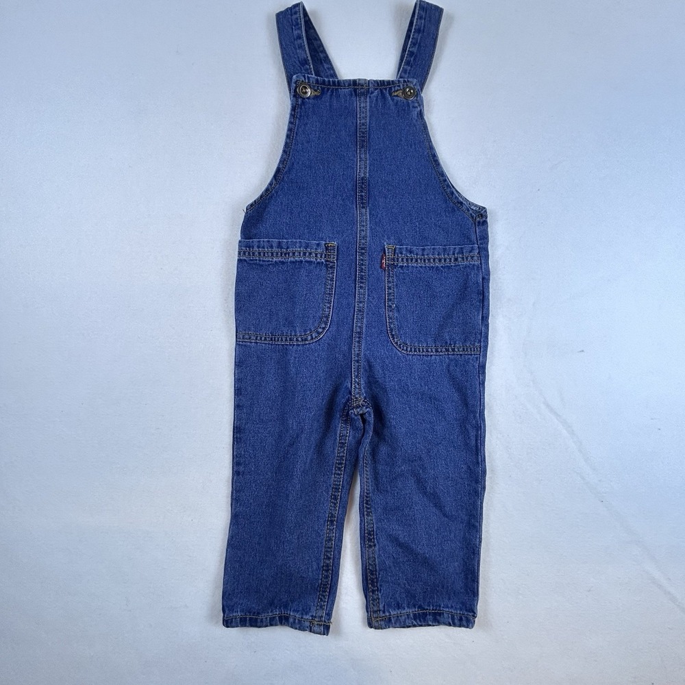 Vintage Levis Overalls Toddler Size 2T Dark Wash Classic 90s Denim‎